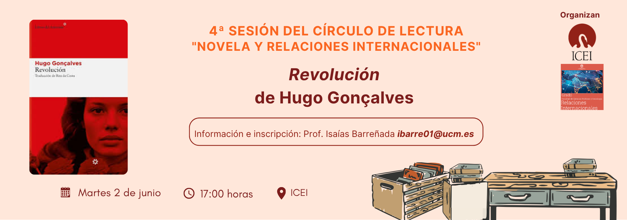 Nueva sesion del círculo de lectura "Novela y relaciones internacionales"